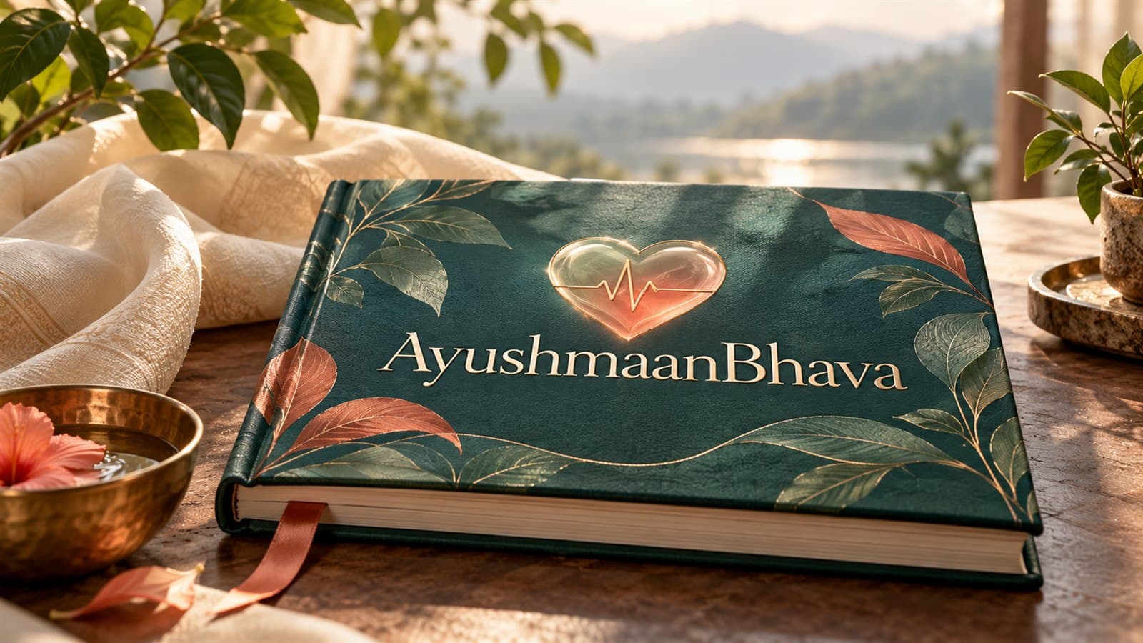 AyushmaanBhava — a calm botanical wellness identity
