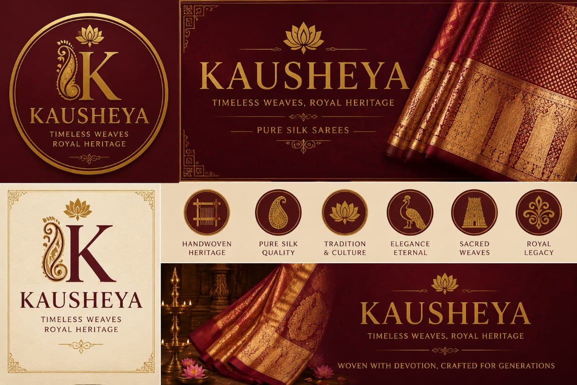 Kausheya — burgundy silk, gold detailing and royal handloom heritage